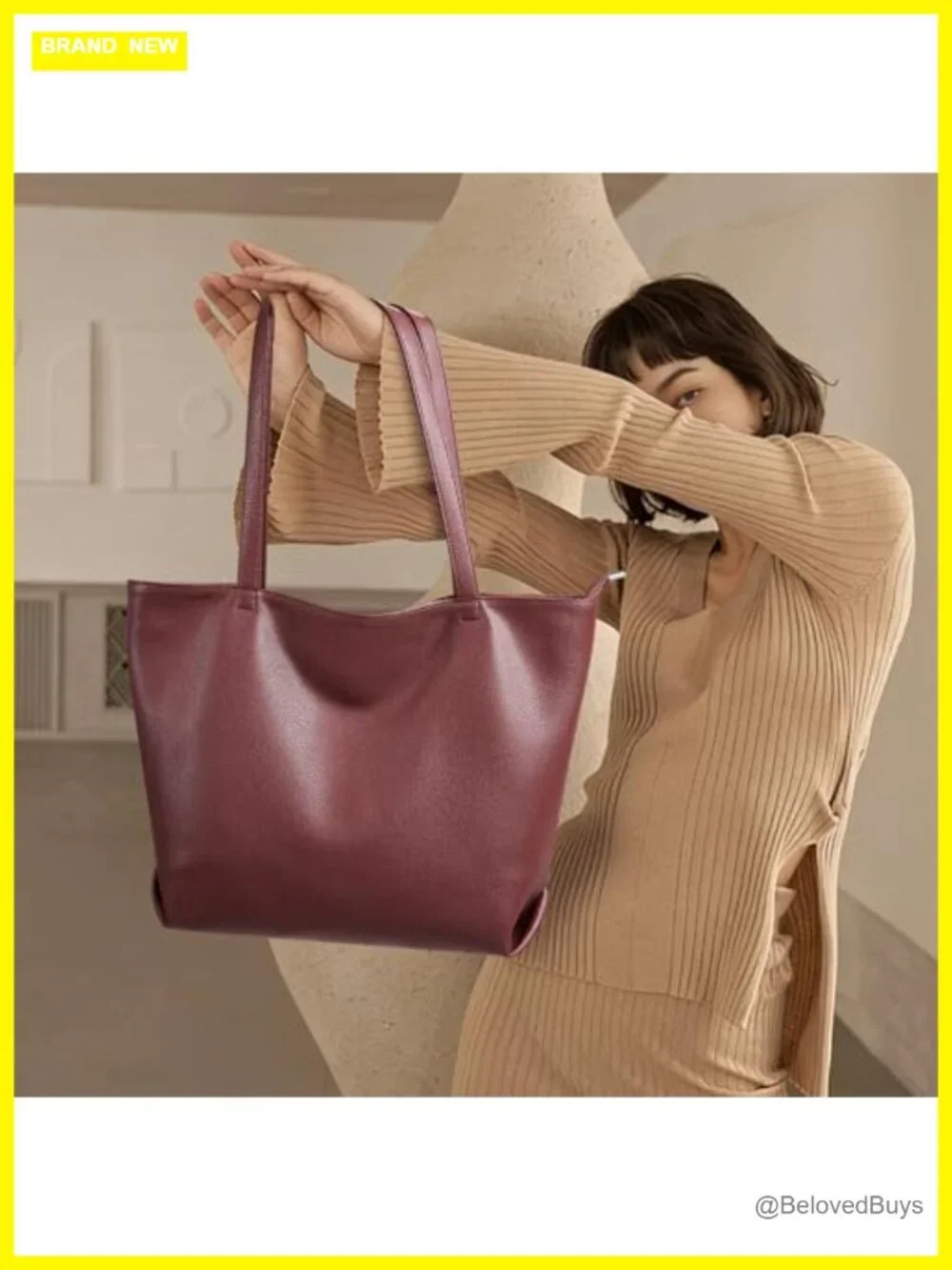 Soft Vegan Leather Tote Bag Large Casual Hobo Handbags Zipper Shoulder Work